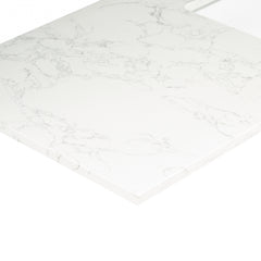 Altair Ceres 61. in Engineered Stone Vanity Top in Grain White with Double White Sink