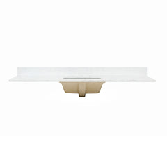Altair Ceres 61. in Engineered Stone Vanity Top in Grain White with Single White Sink