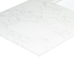 Altair Ceres 61. in Engineered Stone Vanity Top in Grain White with Single White Sink