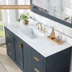Altair Ceres 61. in Engineered Stone Vanity Top in Grain White with Single White Sink
