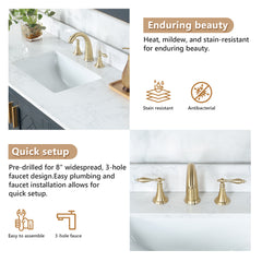 Altair Ceres 61. in Engineered Stone Vanity Top in Grain White with Single White Sink