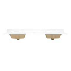 Altair Ceres 73. in Engineered Stone Vanity Top in Grain White with Double White Sink