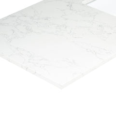 Altair Ceres 73. in Engineered Stone Vanity Top in Grain White with Double White Sink