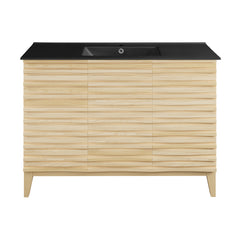 Swiss Madison Cascade 48 in. Natural Oak Bathroom Vanity With Black Ceramic Sink Top - SM-BV557MB