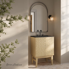 Swiss Madison Bosse 24" Freestanding Bathroom Vanity with Black 3-Hole Centerset Sink Top - SM-BV8801