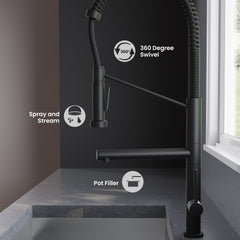 Swiss Madison Novuet Single Handle, Pull-Down Kitchen Faucet with Pot Filler SM-KF74