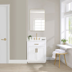 Altair Gavino 30" Single Bathroom Vanity with Grain White Engineered Stone Countertop - 557030