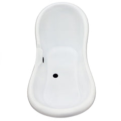 Altair Porva 69" x 29" Acrylic Clawfoot Soaking Bathtub with Brushed Brass Drain and Overflow - 52269-BAT