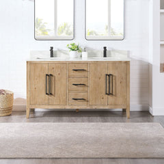 Altair Laurel Bathroom Cabinet Vanity Base in Weathered Fir without Top and Sink, No Mirror