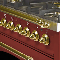 Hallman 30 in. Single Oven All Gas Italian Range, Brass Trim HGR30BS