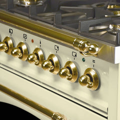 Hallman 30 in. Single Oven Duel Fuel Italian Range, LP Gas, Brass Trim HDFR30BSLP