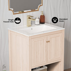 Swiss Madison Chateau 24" Freestanding Bathroom Vanity in White Oak with Sink Top - SM-BV0601WO