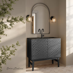 Swiss Madison Bosse 36" Freestanding Bathroom Vanity with Black Sink Top - SM-BV8802