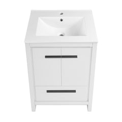Swiss Madison Virage 24 in. White Bathroom Vanity With Ceramic Sink Top - SM-BV730W - The Home Selection