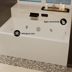 Swiss Madison Avancer 60" x 36" Right-Hand Drain Rectangular Alcove Whirlpool Bathtub with Apron - SM-AB591 - The Home Selection