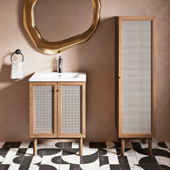 Swiss Madison Classé 15" W x 60" H x 15" D Linen Cabinet in Oak - SM-BC101 - The Home Selection