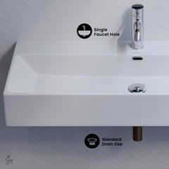 Swiss Madison Claire 40” Rectangle Wall-Mount Bathroom Sink - SM-WS335 - The Home Selection