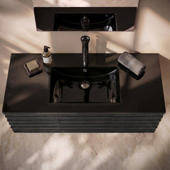 Swiss Madison 48" Vanity Sink Top in Glossy Black - SM-VT0012GB