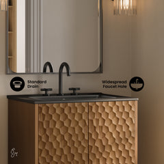 Swiss Madison Bosse 24" Freestanding Bathroom Vanity with Black 3-Hole Centerset Sink Top - SM-BV8801