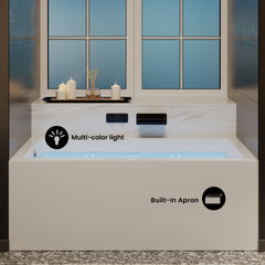 Swiss Madison Avancer 60" x 36" Left-Hand Drain Rectangular Alcove Whirlpool Bathtub with Apron - SM-AB590 - The Home Selection