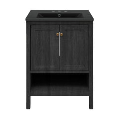 Swiss Madison Chateau 24" Freestanding Bathroom Vanity with Black 3-Hole Centerset Sink Top - SM-BV0601