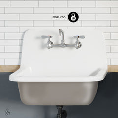 Swiss Madison Loire 22" Cast Iron Rectangle Wall-Mounted Sink - SM-WS7101