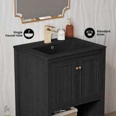 Swiss Madison Chateau 24" Freestanding Bathroom Vanity with Black Sink Top - SM-BV0601