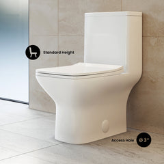 Swiss Madison Carré One-Piece Square Toilet Touchless Dual-Flush 1.1/1.6 gpf - SM-1T264 - The Home Selection