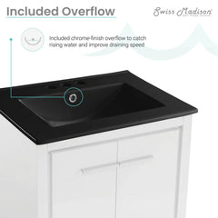Swiss Madison Virage 24 in. White Bathroom Vanity With Ceramic Sink Top - SM-BV730W