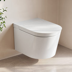 Swiss Madison Hugo H Wall-Hung Toilet in Glossy White with Supporting Frame - SM-WT3906GW - The Home Selection