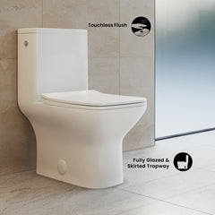 Swiss Madison Carré One-Piece Square Toilet Touchless Dual-Flush 1.1/1.6 gpf - SM-1T264 - The Home Selection