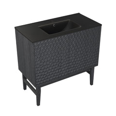 Swiss Madison Bosse 36" Freestanding Bathroom Vanity with Black Sink Top - SM-BV8802