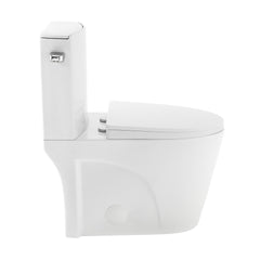 Swiss Madison St. Tropez Two-Piece 12" Rough-in 1.28 GPF Left Flush Toilet in Glossy White - SM-2T0801GW