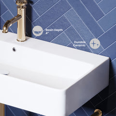 Swiss Madison Carré 36" Console Sink White Basin w/ Legs - SM-CS7 - The Home Selection