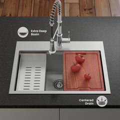 Swiss Madison Ravi Single Basin 30 x 22 Topmount Kitchen Workstation Sink - SM-KT776 - The Home Selection