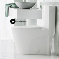 Swiss Madison St. Tropez One Piece Elongated Toilet Side Flush 1.28 gpf, Black Hardware - SM-1T253HB - The Home Selection