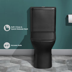 Swiss Madison Carre One Piece Square Toilet Dual Flush 1.1/1.6 gpf with 10" Rough-In, Matte Black - SM-1T276MB - The Home Selection