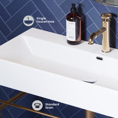 Swiss Madison Claire 40" Console Sink White Basin w/ Legs - SM-CS7