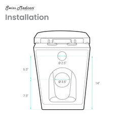 Swiss Madison St. Tropez Back-to-Wall Toilet Bundle 0.8/1.6 GPF Dual Flush in Glossy White with Black Flush Plate