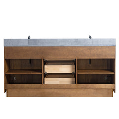 Vanity Art 72” Double Sink Bathroom Vanity in Tan - VA7072-DT