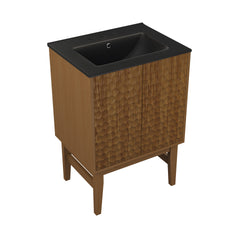 Swiss Madison Bosse 24" Freestanding Bathroom Vanity with Black 3-Hole Centerset Sink Top - SM-BV8801