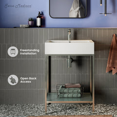 Swiss Madison Pierre 24 Single, Freestanding, Open Shelf, Metal Frame Bathroom Vanity - SM-BV71 - The Home Selection
