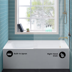 Swiss Madison Voltaire 54" X 30" Right-Hand Drain Alcove Bathtub with Apron - SM-AB550 - The Home Selection