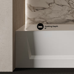Swiss Madison Virage 60" x 30" Left or Right Hand Drain Alcove Bathtub with Apron - SM-AB58 - The Home Selection