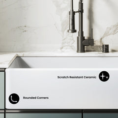 Swiss Madison Élégance 33 x 20 Ceramic, Farmhouse Kitchen Sink - SM-KS247 - The Home Selection