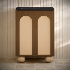 Swiss Madison Plaisir II 24" Freestanding Bathroom Vanity with Black 3-Hole Widespread Sink Top - SM-BV0701