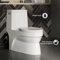Swiss Madison Virage One-Piece Elongated Toilet Vortex™ Side Flush 1.28 gpf - SM-1T123 - The Home Selection