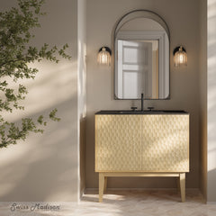 Swiss Madison Bosse 36" Freestanding Bathroom Vanity with Black 3-Hole Widespread Sink Top - SM-BV8802
