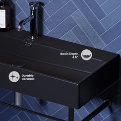 Swiss Madison Claire 40" Console Sink Matte Black Basin w/ Legs - SM-CS7 - The Home Selection