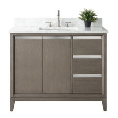 Vanity Art 42-Inch Bathroom Vanity with Ceramic Sink and Top, Soft-Closing Doors and Drawers, Solid Wood Frame - CVH42